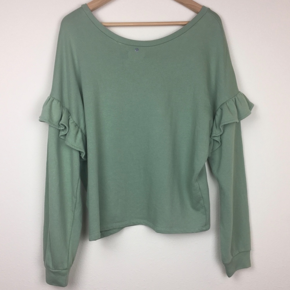 LUCKY BRAND Ruffle Sleeve Oversized Sweatshirt - Picture 5 of 7